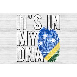 It's in my DNA Solomon Islands Flag Fingerprint PNG Sublimation design download for shirts, Mugs, Print-on-demand PNG, D