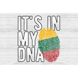 It's in my DNA Lithuania Flag Fingerprint PNG Sublimation design download for shirts, Mugs, Print-on-demand PNG, Digital
