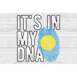 It's in my DNA Palau Flag Fingerprint PNG Sublimation design download for shirts, Mugs, Print-on-demand PNG, Digital dow