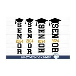 Senior 2024 SVG for Cricut, Vertical Senior PNG, Graduation SVG, Class of 2024 Svg, High School Vinyl Decal Cut Files In