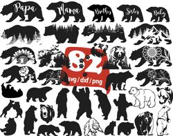 Bear SVG. PNG Bundle, Bear Silhouette svg, Teddy Bear Boy svg, Bear Girl svg. Zoo Animals SVG