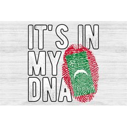 It's in my DNA Maldives Flag Fingerprint PNG Sublimation design download for shirts, Mugs, Print-on-demand PNG, Digital