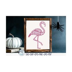 Flamingo Skeleton SVG, Halloween Animal Skeleton, Halloween Flamingo Svg, Png, Dxf, Flamingo for Halloween Svg, Vinyl De