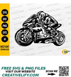Super Biker SVG | Sportbike SVG | Motor Sports Race Speed Track Road Fast Turbo Riding | Cutting File Clipart Vector Dig
