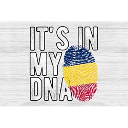It's in my DNA Chad Flag Fingerprint PNG Sublimation design download for shirts, Mugs, Print-on-demand PNG, Digital down