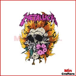 vintage metallica floral skull png thrash metal band png file