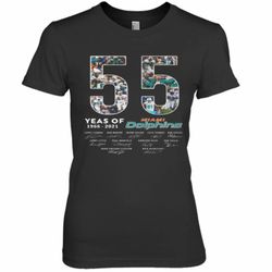 55 Years Of 1966 2021 Miami Dolphins Signatures Premium Women&039s T-Shirt