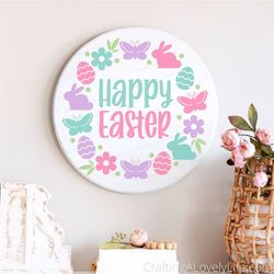 Happy Easter SVG, Easter Wreath svg, Easter svg files, Easter Cricut Files, Easter Bunny svg, Easter Pillow svg, Easter