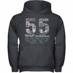 55 Years Of 1966 2021 Miami Dolphins Signatures Youth Hoodie