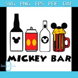 Mickey Bar Drinking SVG, Disney Svg, Mickey Mouse Drinking Beer Svg