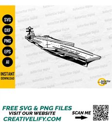 Aircraft Carrier SVG | Navy SVG | Airbase Warship Decal Graphics | Cricut Silhouette Cutting File | Cuttable Clipart Dig