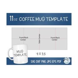 11 oz mug template, coffee mug png wrap for sublimation, sublimation wrap template jpg for coffee mug with center guide