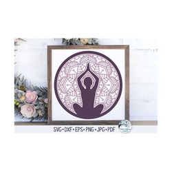 Yoga Mandala SVG, Meditation Mandala Svg, Meditate Mandala Svg, Yoga Svg, Vinyl Decal File for Cricut, Mandalas, Yogi, P