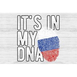 It's in my DNA Russia Flag Fingerprint PNG Sublimation design download for shirts, Mugs, Print-on-demand PNG, Digital do
