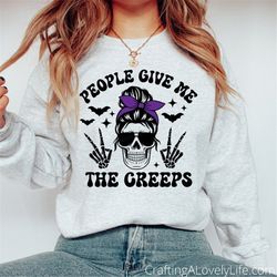 People Give Me the Creeps SVG, Skeleton Hand svg, Skeleton svg, Funny Halloween svg, Stay Spooky svg, Anti Social svg, S