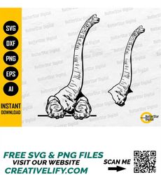 Brachiosaurus Dinosaur SVG | Long Neck Dino Decal Shirt Wall Art | Cricut Silhouette Cutting Printable Clipart Vector Di