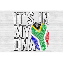 It's in my DNA South Africa Flag Fingerprint PNG Sublimation design download for shirts, Mugs, Print-on-demand PNG, Digi