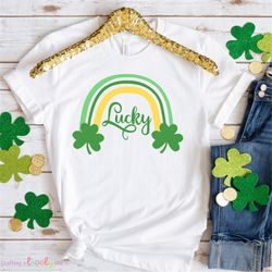 Lucky Rainbow svg, Lucky svg, Lucky shirt svg cut file, St. Patrick's Day svg, Shamrock svg, Irish svg, Cricut projects,