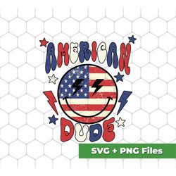 American Dude Svg, Proud Of America Svg, American Smile Svg, Retro American Svg, Retro American Shirts, SVG For Shirts,