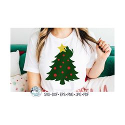 Cat Christmas Tree SVG, Funny Christmas Cat Svg, Pet Cat On Top of Christmas Tree Shirt, Funny Cat Svg, Png, Vinyl Decal