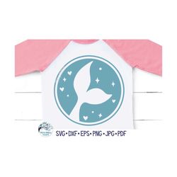 Mermaid Tail SVG for Cricut, Summer Beach Keychain Svg, Mermaid Shirt Design for Girls Png, Round Mermaid Decal, Vinyl D