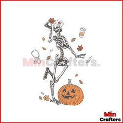 funny nurse svg halloween skeleton with nurse hat svg file