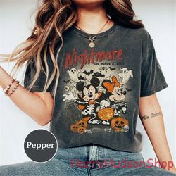Retro Mickey Minnie Halloween Shirts, Vintage Disney Halloween Comfort Colors T-shirt, Nightmare On The Main Streat Shir