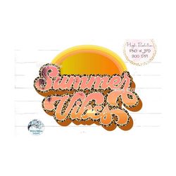Summer Vibes Sublimation PNG, Summer Sun Sublimation Design PNG, Retro Beach Sublimation, Summer, Leopard Print, Vintage