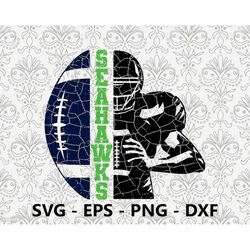 Seahawks Distressed Half Hand svg, eps, png, dxf, pdf, layered file, Ready For Silhouette Cricut and Sublimation, Svg Fi