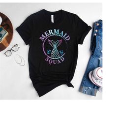 Mermaid Squad Tie Dye Shirt,Funny Mermaid Family Outfits,Mermaid Birthday Party Gift T-Shirt,Mermaid Bachelorette Tanks,