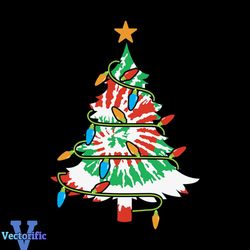 Christmas Tree Tie Dye Light Svg, Christmas Svg, Tie Dye Light Tree Svg