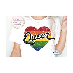 Queer Heart Sublimation PNG, Gay Pride Png, LGBTQ Pride Png, Queer Sublimation Png Jpg, Pride Month Sublimation, Queer H