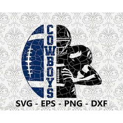 Cowboys Distressed Half Hand svg, eps, png, dxf, pdf, layered file, Ready For Silhouette Cricut and Sublimation, Svg Fil
