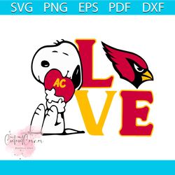 Snoopy Love Arizona Cardinals Svg, Sport Svg, Arizona Cardinals Svg, Arizona Cardinals Football Team Svg, Snoopy Svg, Ar