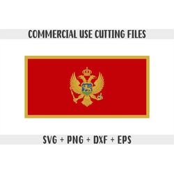 Montenegro flag SVG Original colors, Montenegro Flag Png, Commercial use for print on demand, Cut files for Cricut, Cut