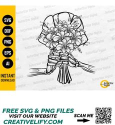 skeleton hands bouquet svg | love bone flowers tattoo decal t-shirt gift wall art | cricut silhouette clipart vector dig