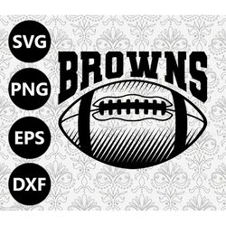 Browns Football Shading Silhouette Team Clipart vector svg file for cutting with Cricut, Sublimation Png and Svg for Shi