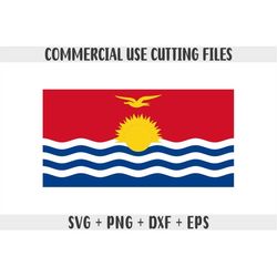 Kiribati flag SVG Original colors, Kiribati Flag Png, Commercial use for print on demand, Cut files for Cricut, Cut file