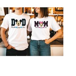 Disney Matching Couples T-Shirt,Customize Family Mom Dad Disney Shirt,Disney Vacation Shirt,Minnie And Mickey Shirt,Gift