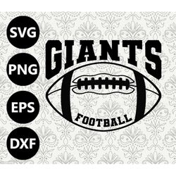Giants Football Silhouette Team Clipart vector svg file for cutting with Cricut, Sublimation Png and Svg for Shirts, Vin