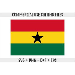 Ghana flag SVG Original colors, Ghana Flag Png, Commercial use for print on demand, Cut files for Cricut, Cut files for