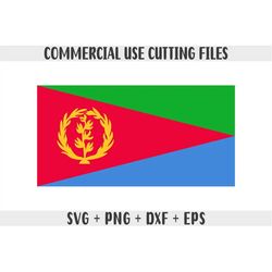 Eritrea flag SVG Original colors, Eritrea Flag Png, Commercial use for print on demand, Cut files for Cricut, Cut files