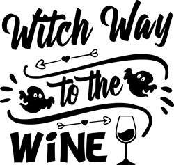 Witch way to the wine Png, Halloween Png, Hocus pocus Png, Happy Halloween Png, Pumpkins Png, Ghost Png, Png file