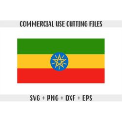 Ethiopia flag SVG Original colors, Ethiopia Flag Png, Commercial use for print on demand, Cut files for Cricut, Cut file