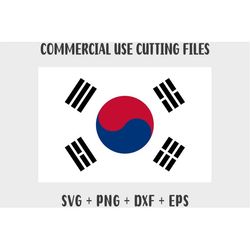 South Korea flag SVG Original colors, South Korea Flag Png Commercial use for print on demand Cut files for Cricut Cut f