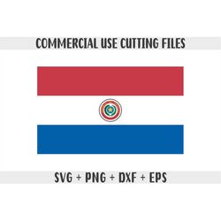 Paraguay flag SVG Original colors, Paraguay Flag Png, Commercial use for print on demand, Cut files for Cricut, Cut file