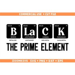 Black The Prime Element SVG, Black history month SVG, Black pride Svg, black periodic table Png, black women SVG, black