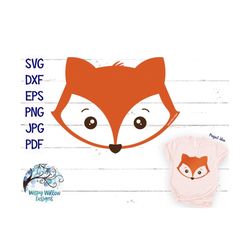 Fox SVG, DXF,  png, Girl Fox Face SVG, Cute Fox Face Svg, Boy Fox, Download, Cricut, Fox Svg, Animal Svg, Vinyl Decal, F