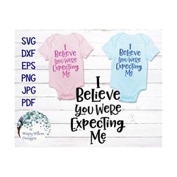 I Believe You Were Expecting Me SVG for Cricut, Funny New Baby Outfit SVG, Baby Shower Gift, Vinyl Decal Cut File Downlo