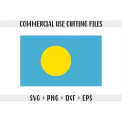 Palau flag SVG Original colors, Palau Flag Png, Commercial use for print on demand, Cut files for Cricut, Cut files for